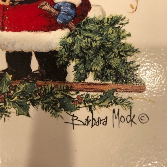 Vintage Christmas Decorative Tile Trivet/ Santa Claus, Snowmen Singing/ Presents - Picture 4 of 10